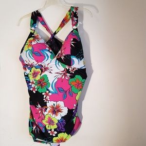 Lane Bryant Tropical Swim top with built in bra.